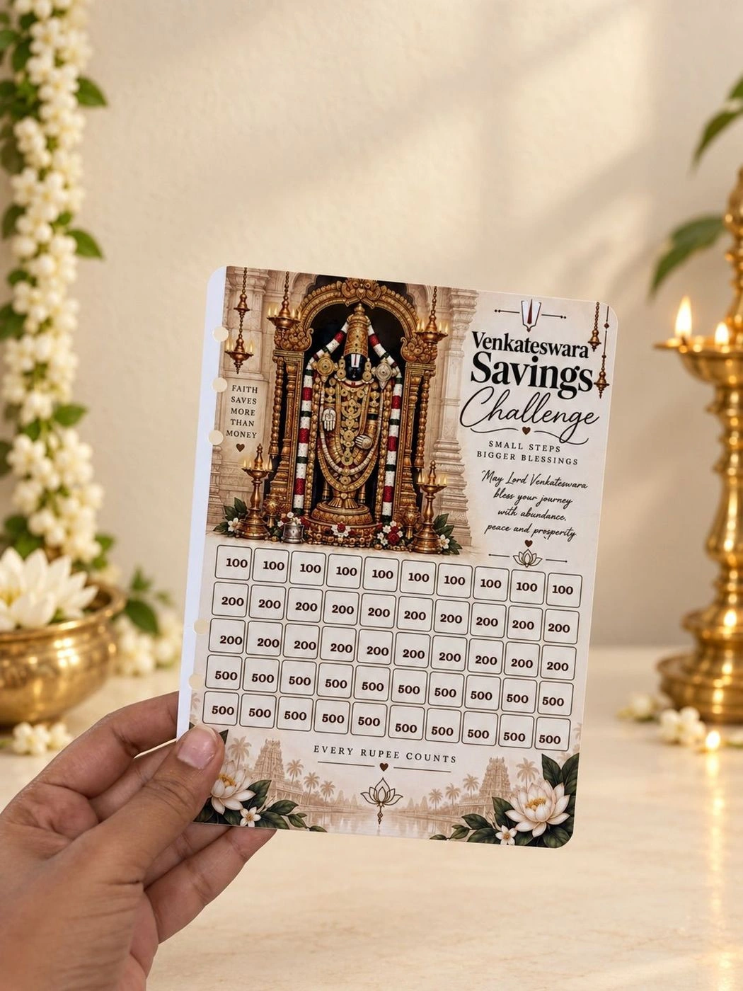 A5 saving cards(God theme) (Mention the god name while placing order)