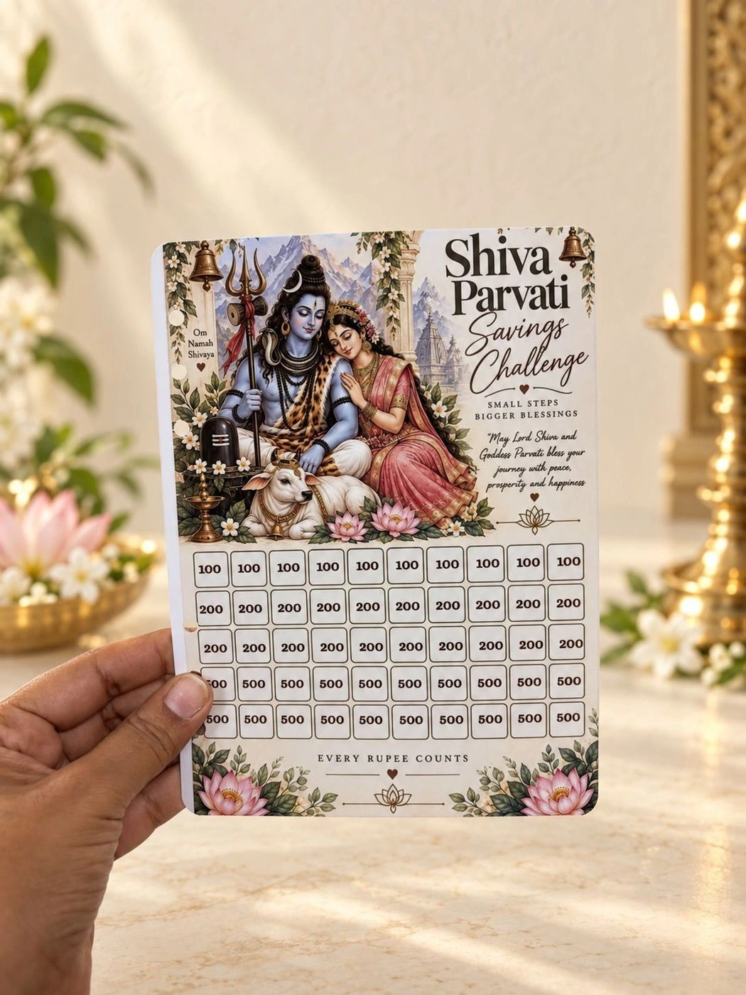 A5 saving cards(God theme) (Mention the god name while placing order) 10