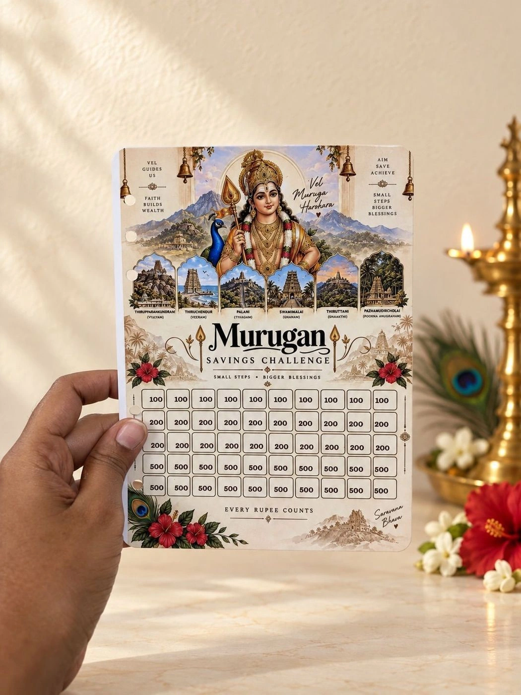 A5 saving cards(God theme) (Mention the god name while placing order)