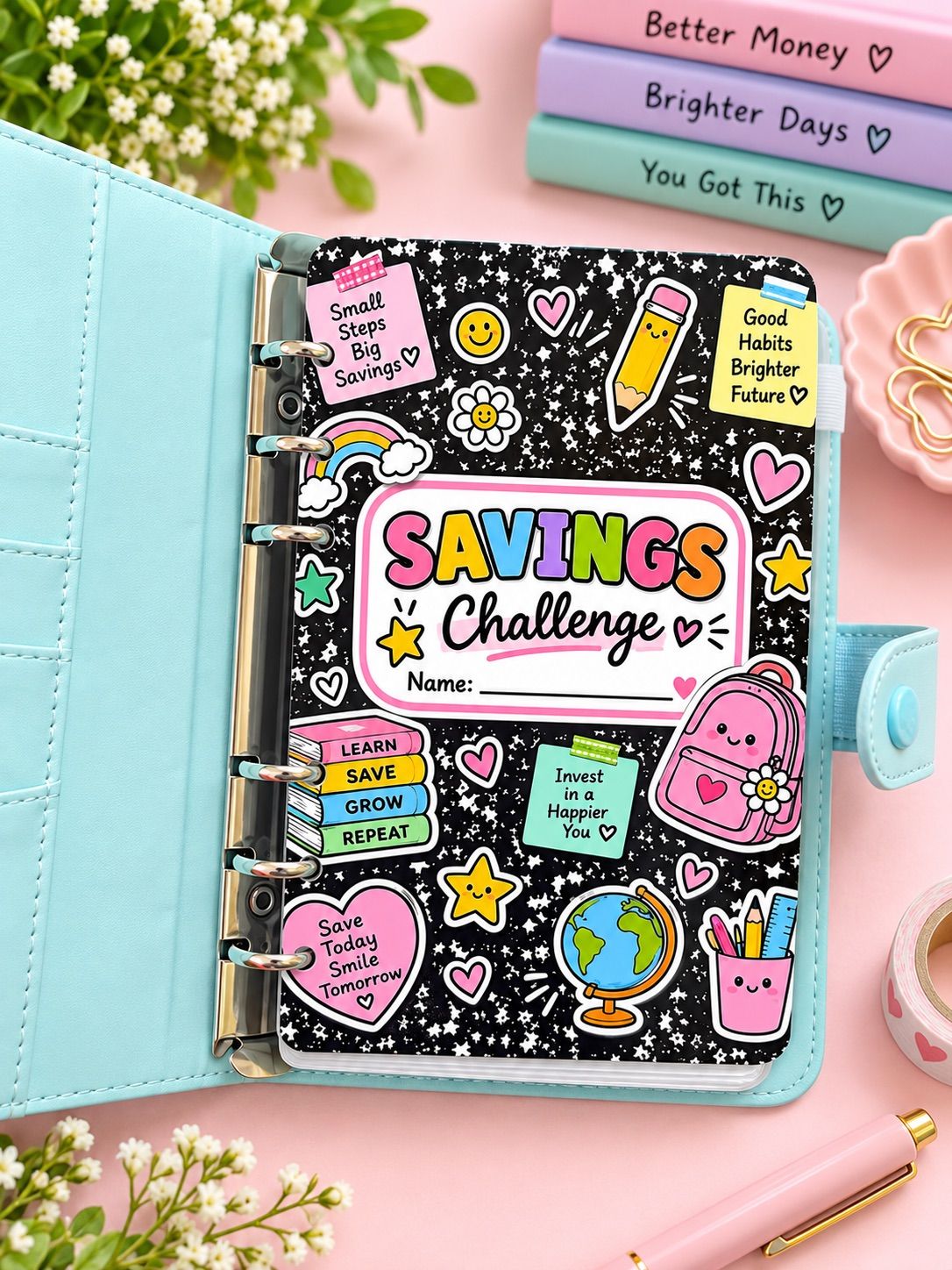 Notebook monthly savings challenge