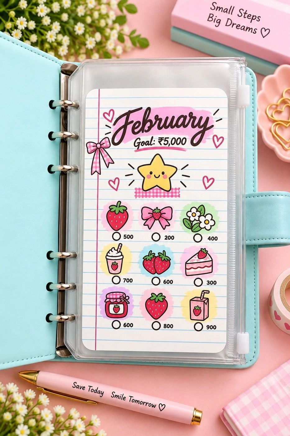 Notebook monthly savings challenge 5