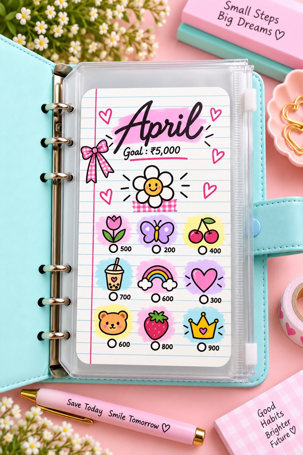 Notebook monthly savings challenge 7