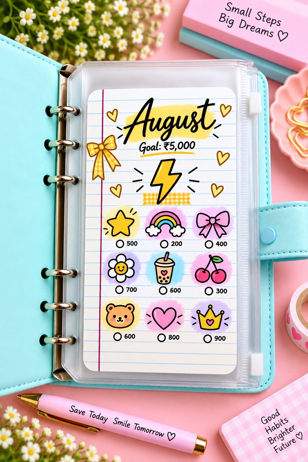 Notebook monthly savings challenge 11