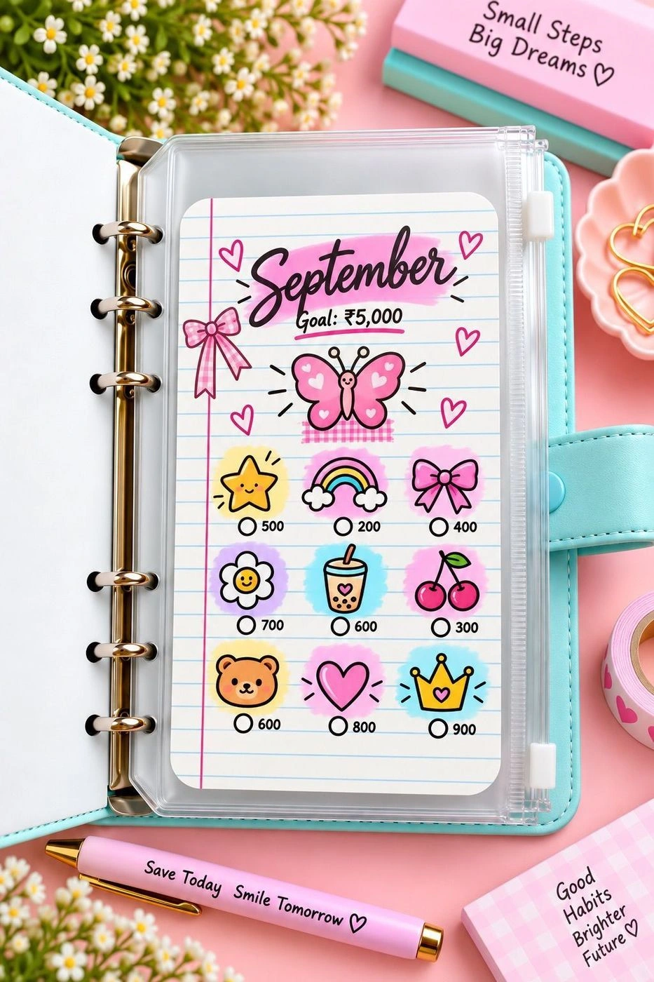 Notebook monthly savings challenge 12