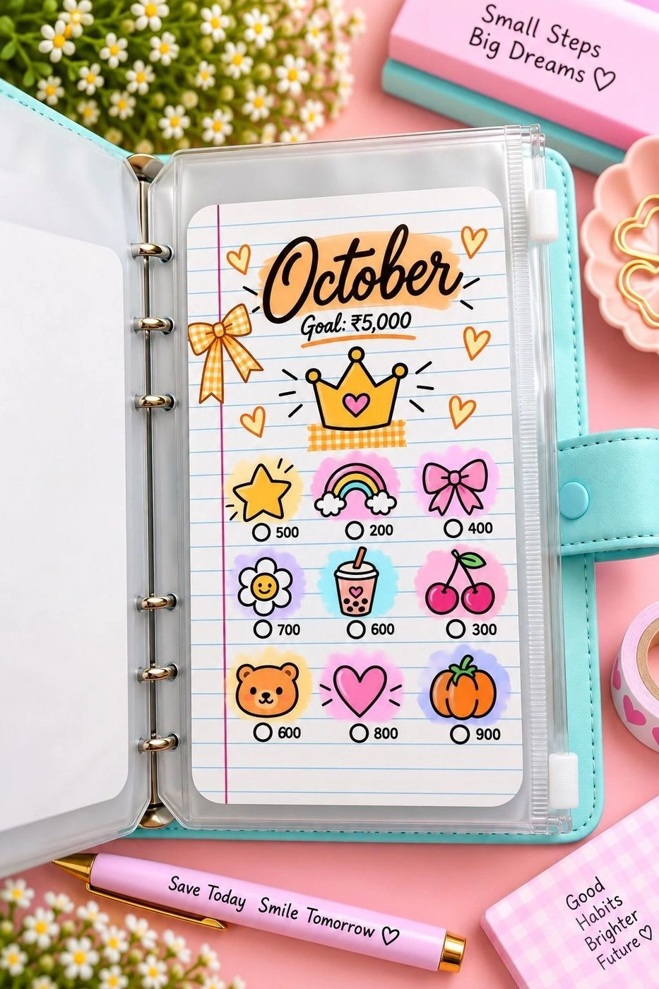 Notebook monthly savings challenge 13