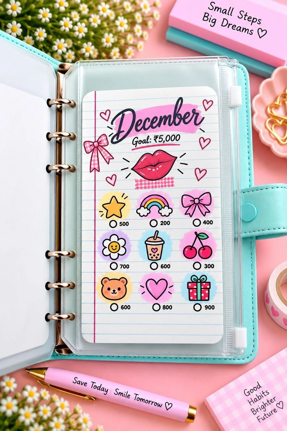Notebook monthly savings challenge 15