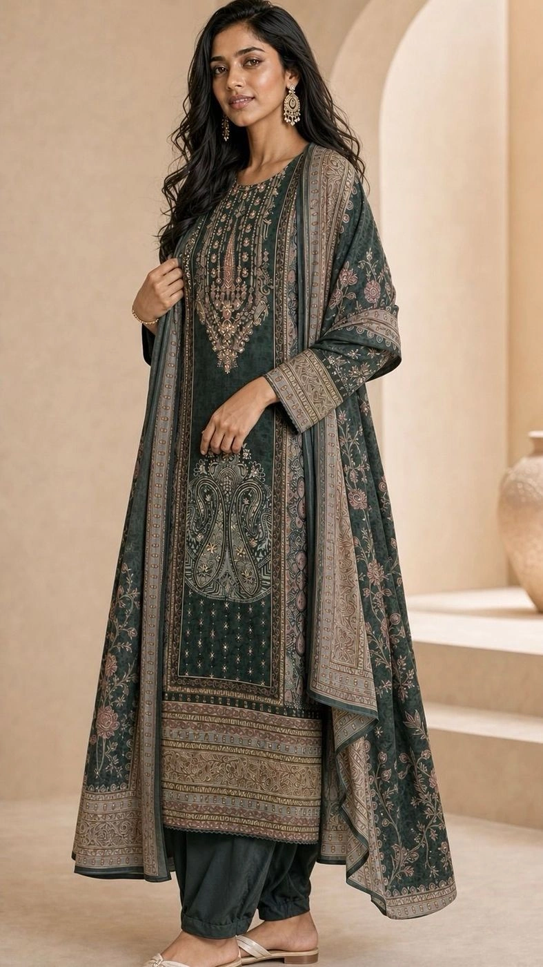 Emerald Green  Pakistani 3 ps suit 4