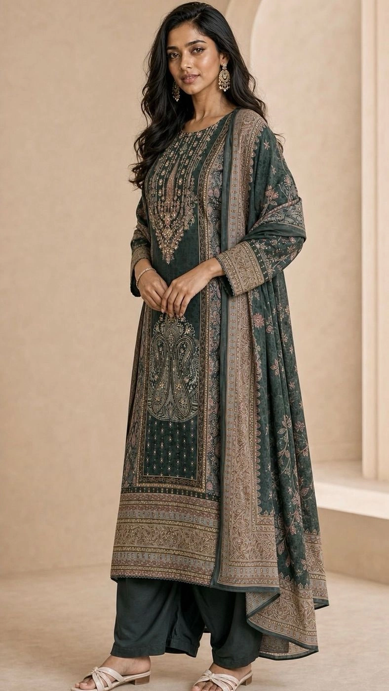 Emerald Green  Pakistani 3 ps suit 5