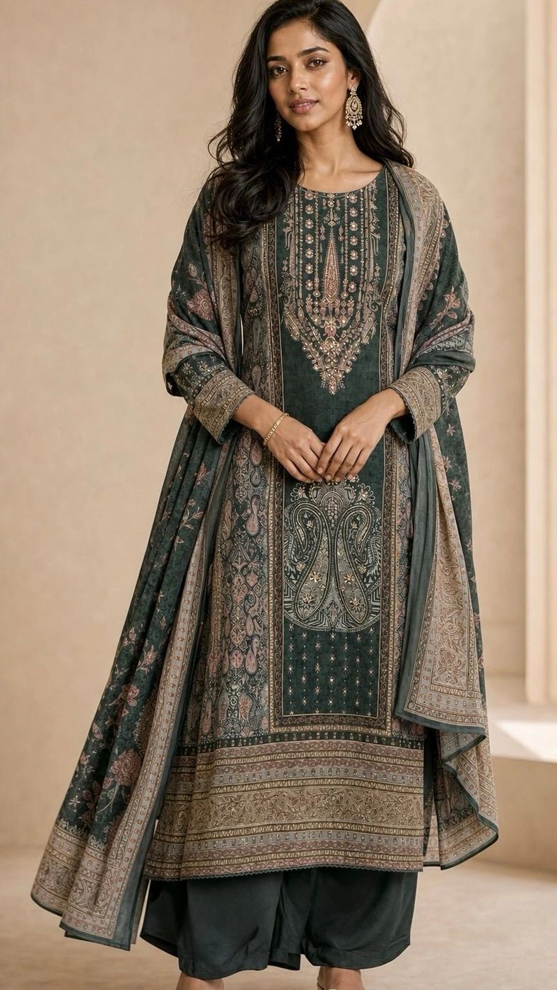 Emerald Green  Pakistani 3 ps suit 1