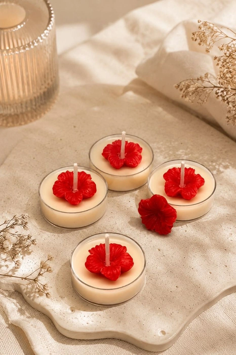 Hibiscis tealight candle hibiscus scented 4 pcs