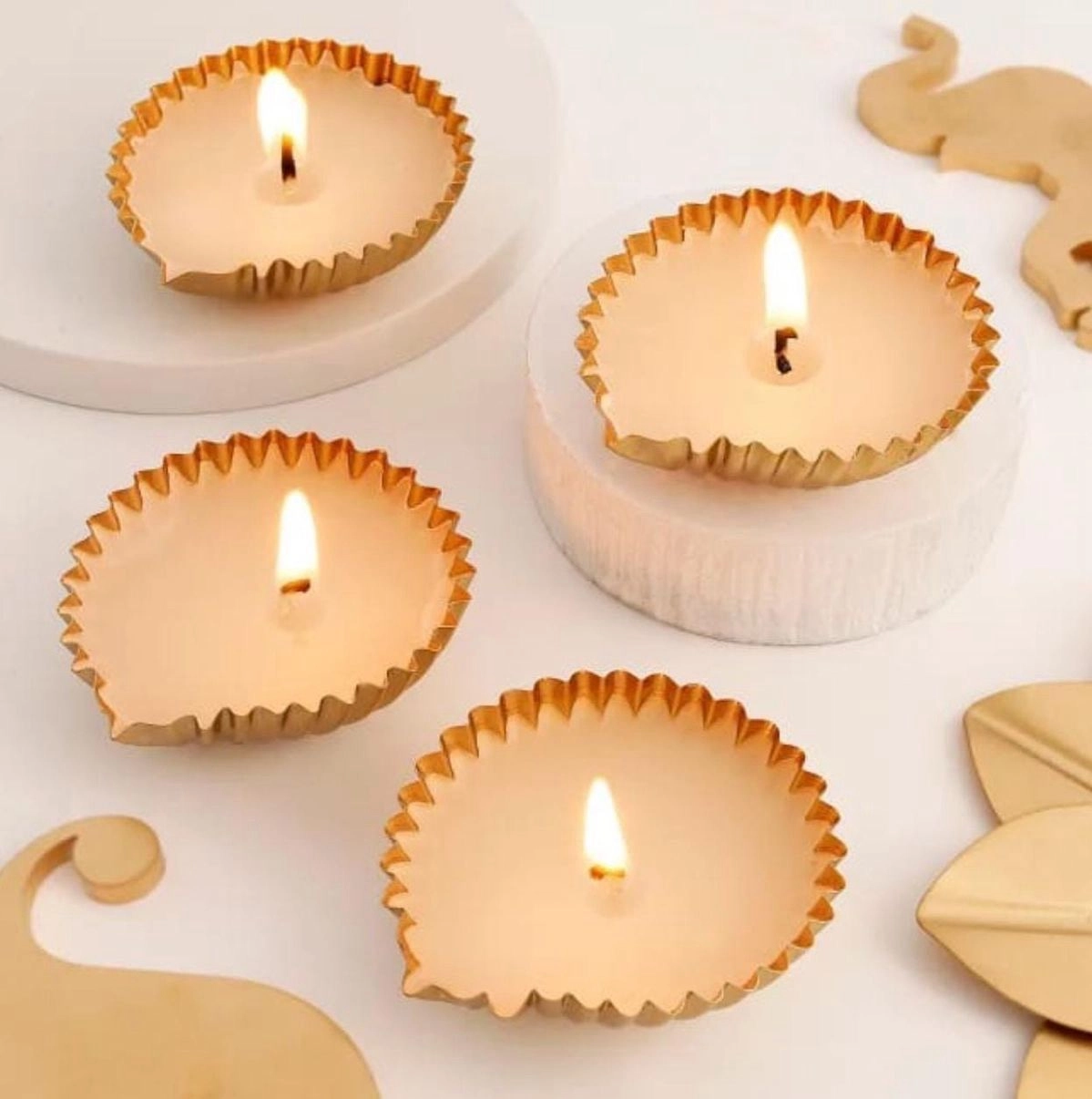 4 pcs jasmine scent urli diya