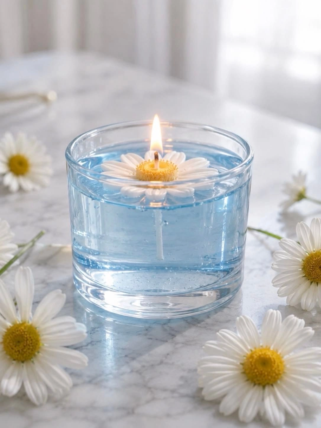 Daisy gel candle