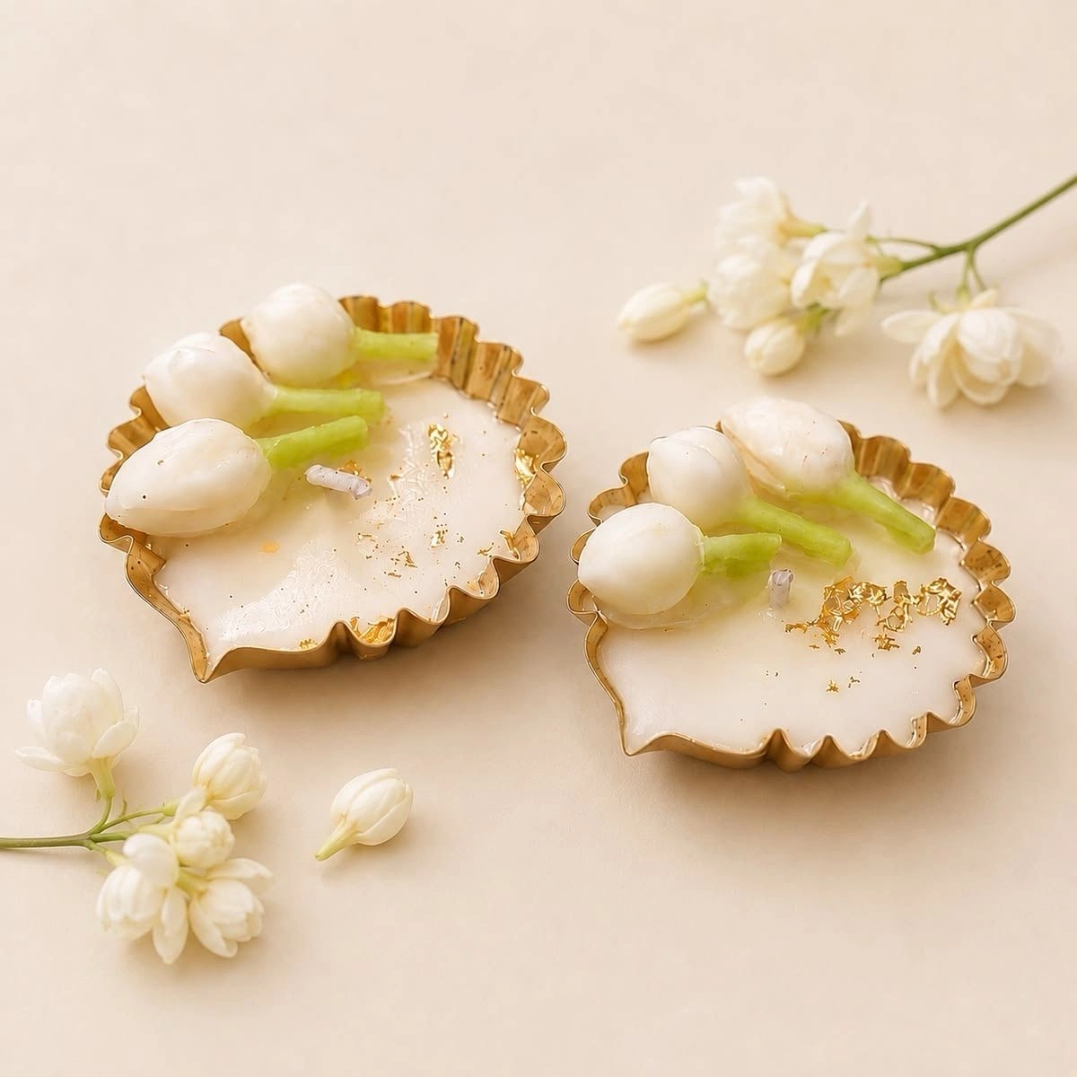 Jasmine Scented Candle Diyas 2 pcs set