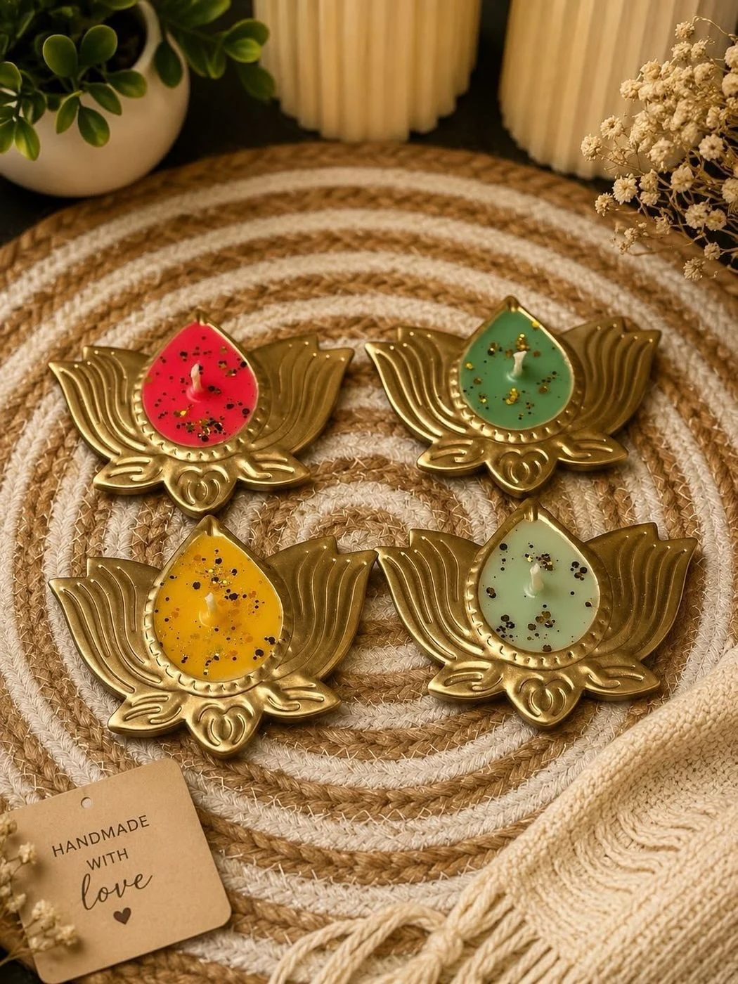 Scented Candle Diya Urli  4 pcs set