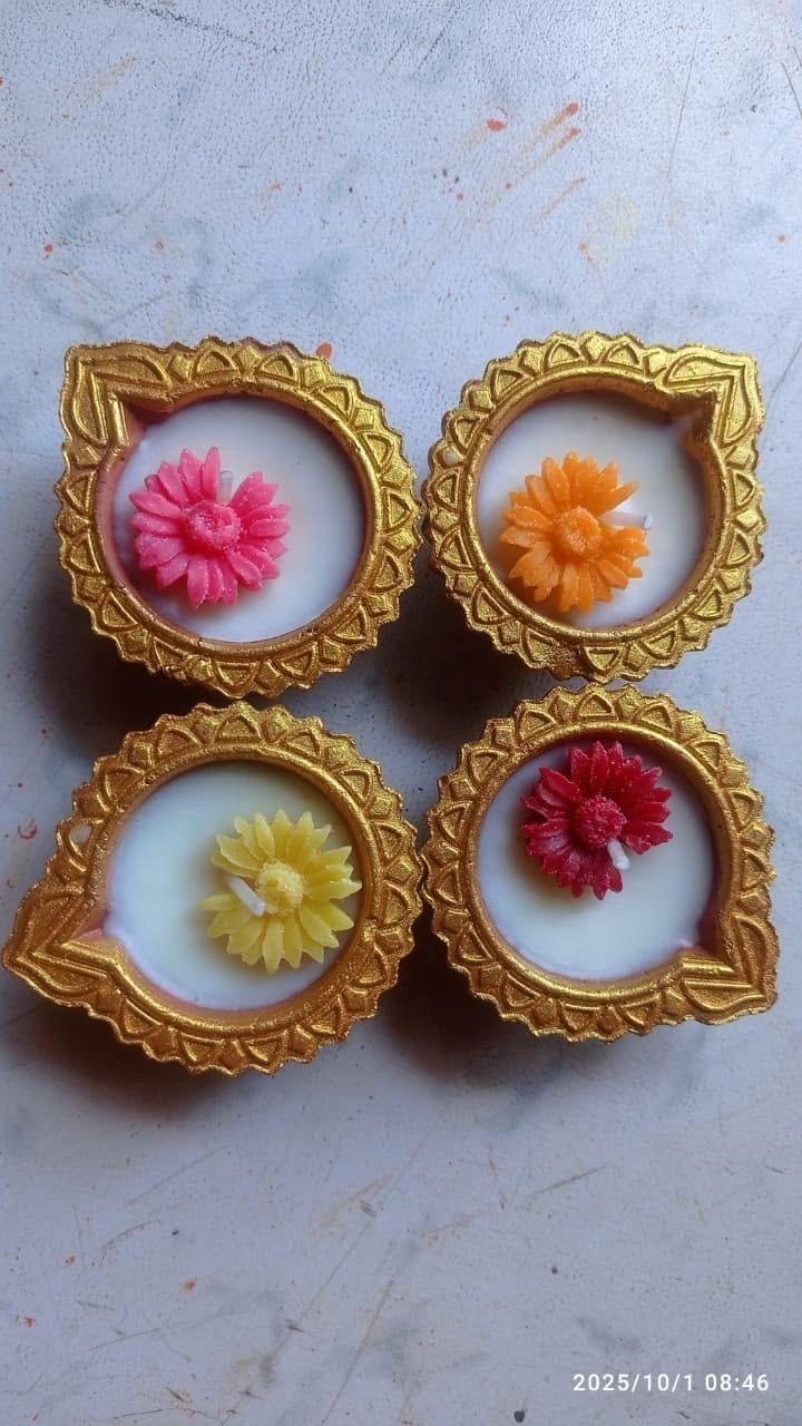 Terracotta Diya candle 4 pcs
