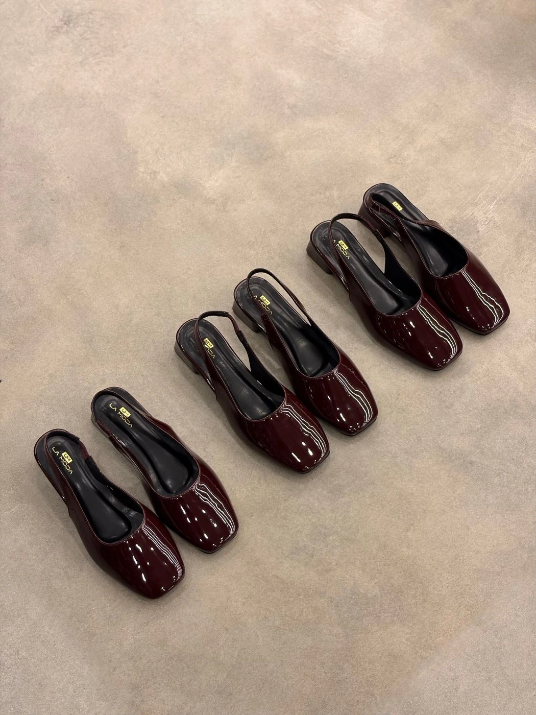 Patent Leather Slingback Block Heels