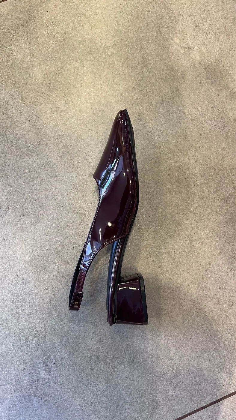 Patent Leather Slingback Block Heels 3
