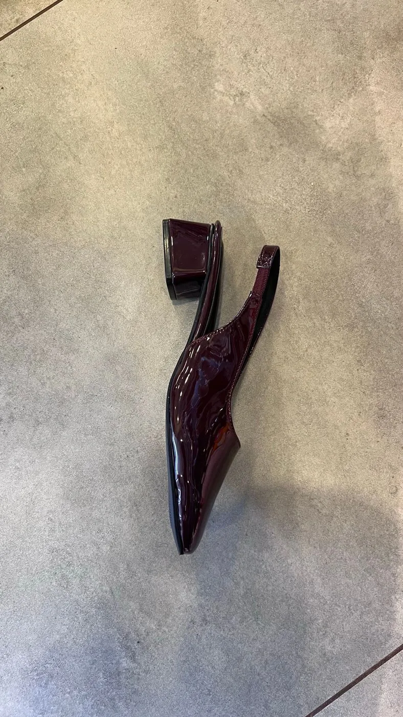 Patent Leather Slingback Block Heels 4