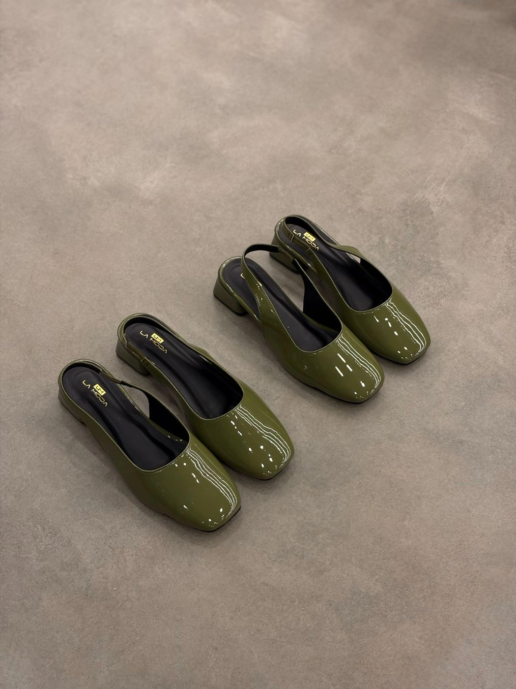 Patent Leather Slingback Block Heels