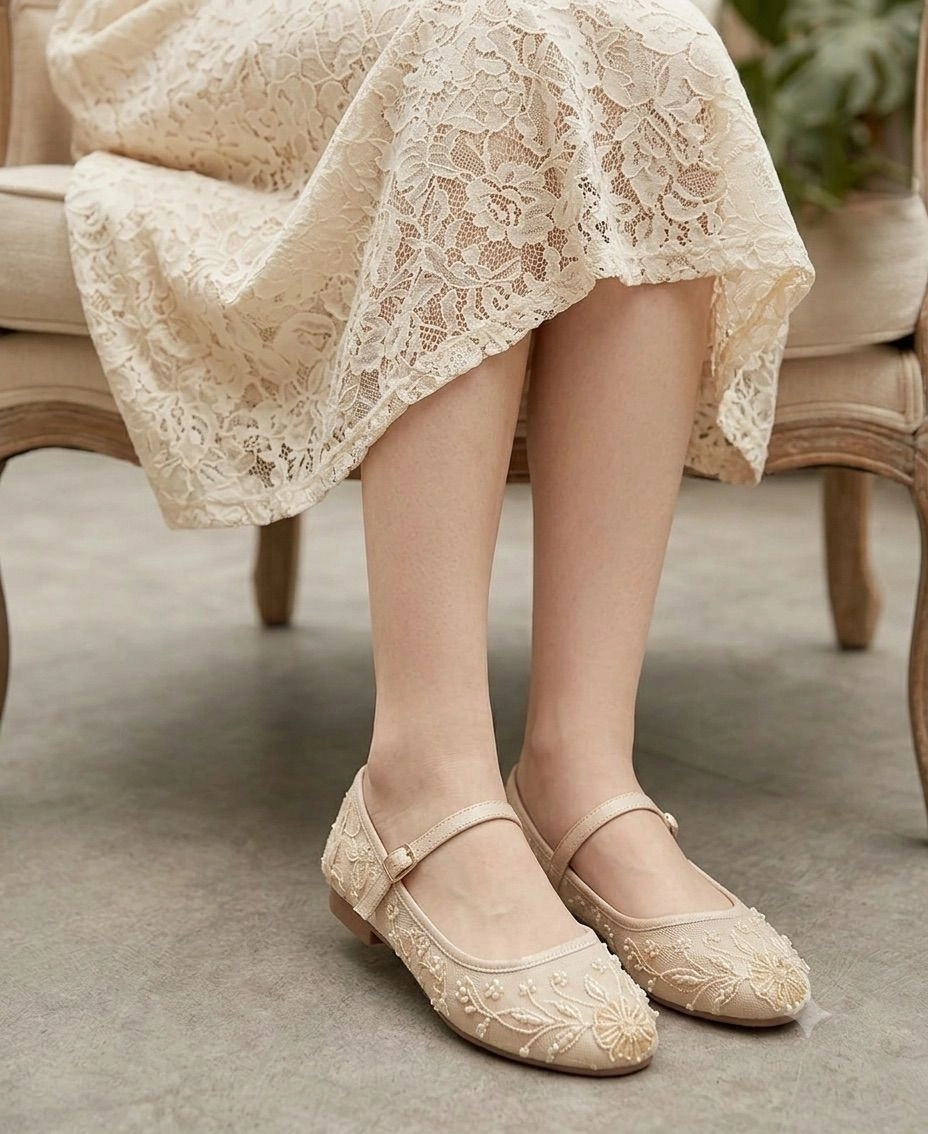 Embroidered Mary Jane Shoe