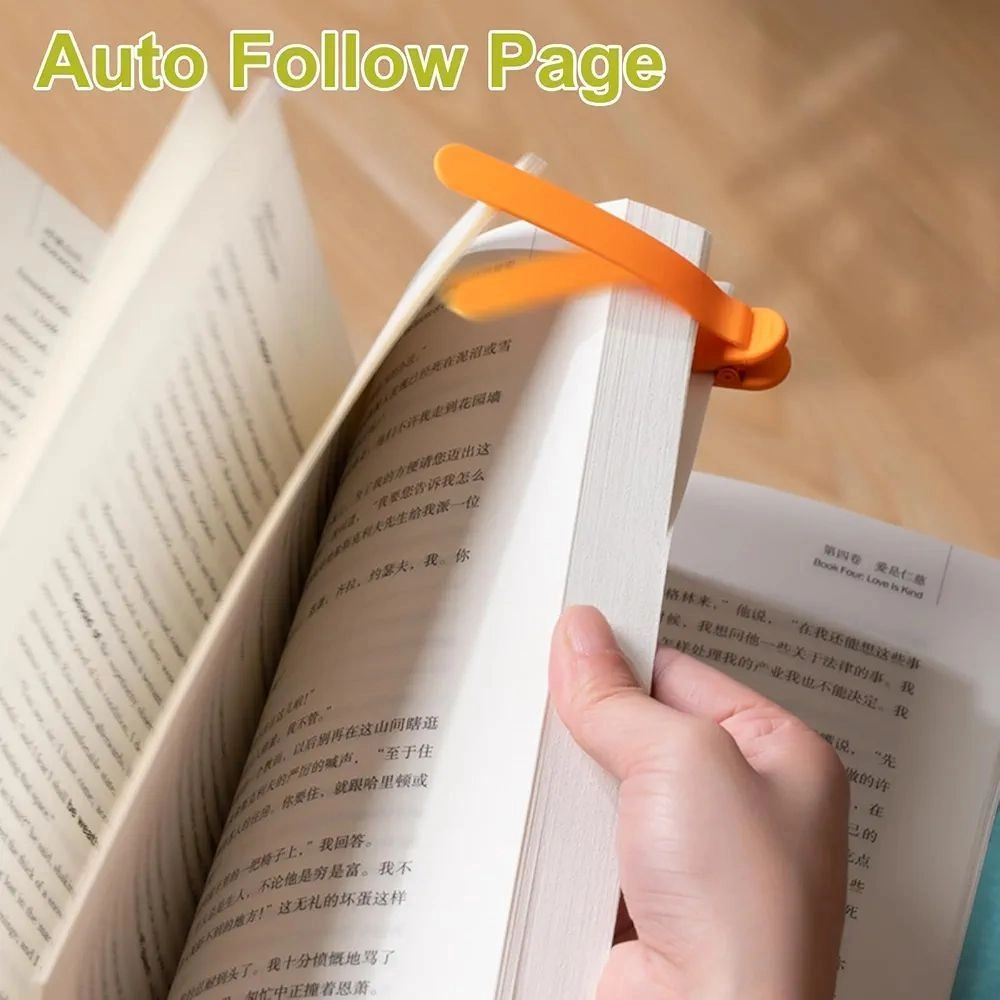 3Pcs Automatic Bookmark, Silicone Smart Book Marks,Cute Unique Book Markers Bookmark Clip Reading Accessories Gifts for Book Lovers (1 Yellow+1 Red+1 Blue) 5