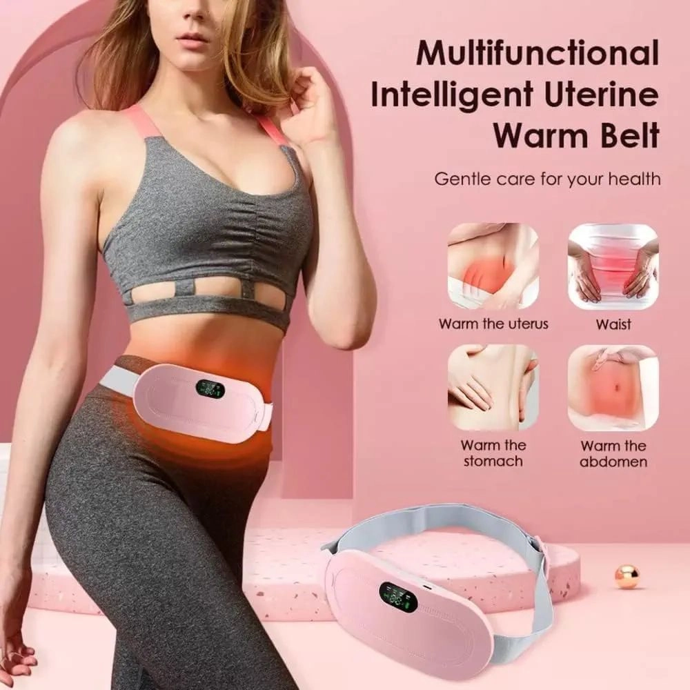 Portable Cordless Heating Pad for Menstrual Cramps Relief for Women | Rechargeable Period Pain Relief Belt | 3 Heat Levels & 4 Massage Modes | Belly & Back Warmer (Pink) 6