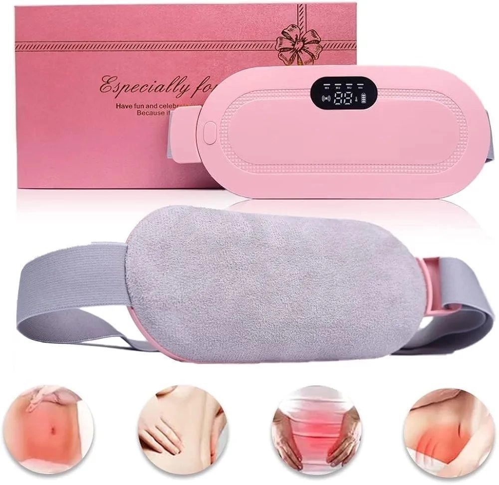 Portable Cordless Heating Pad for Menstrual Cramps Relief for Women | Rechargeable Period Pain Relief Belt | 3 Heat Levels & 4 Massage Modes | Belly & Back Warmer (Pink) 7
