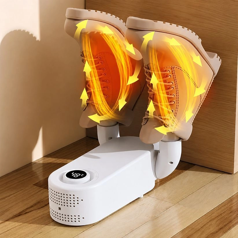 Electric Shoe Dryer and Warmer with PTC Heating, UV Sterilisation, 48°C Fast Drying, 360° Warm Air, Intelligent Timer, Foldable and Hanging Design 4