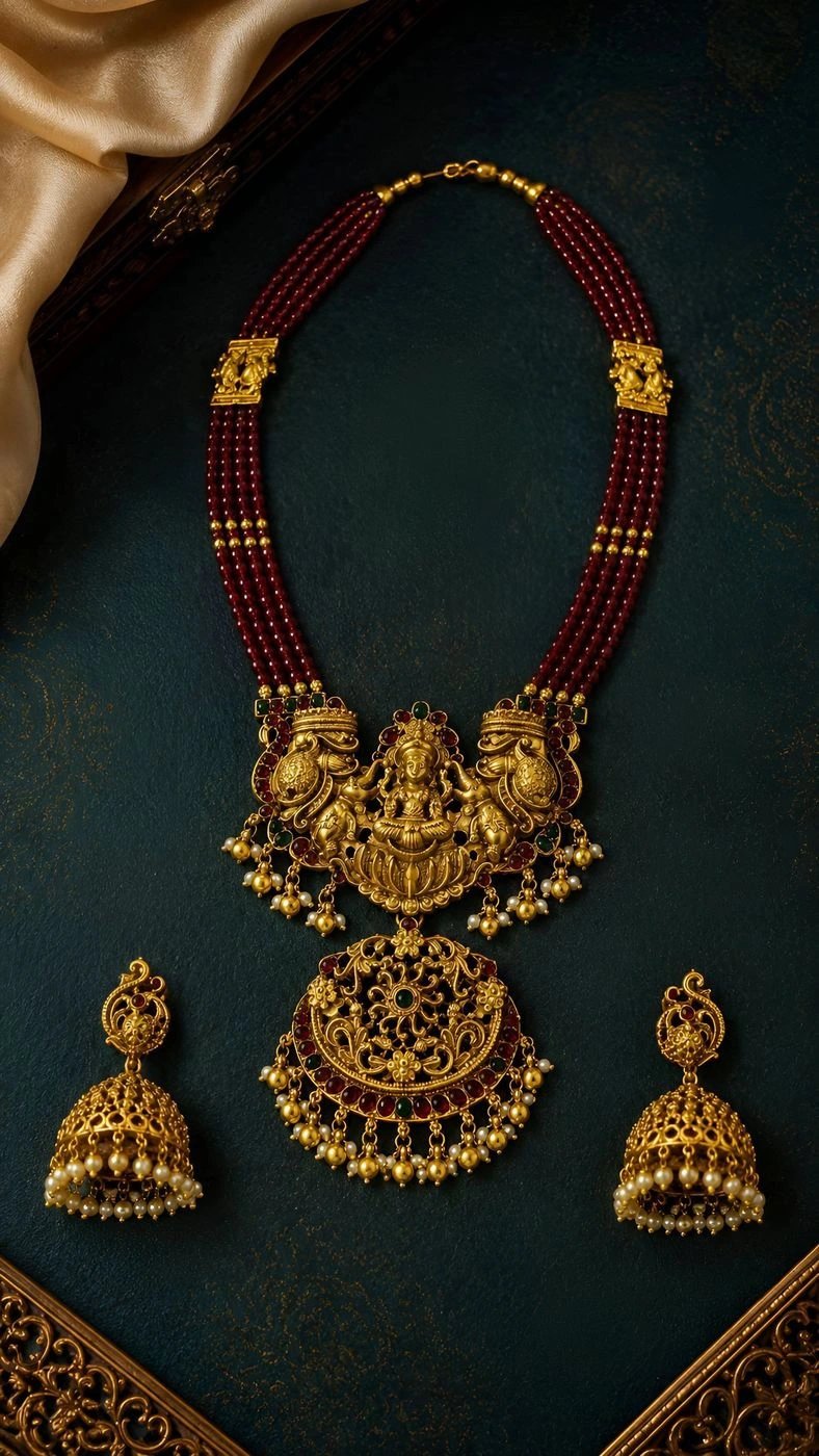 Thiruvilakku – Kerala Heritage Necklace Set