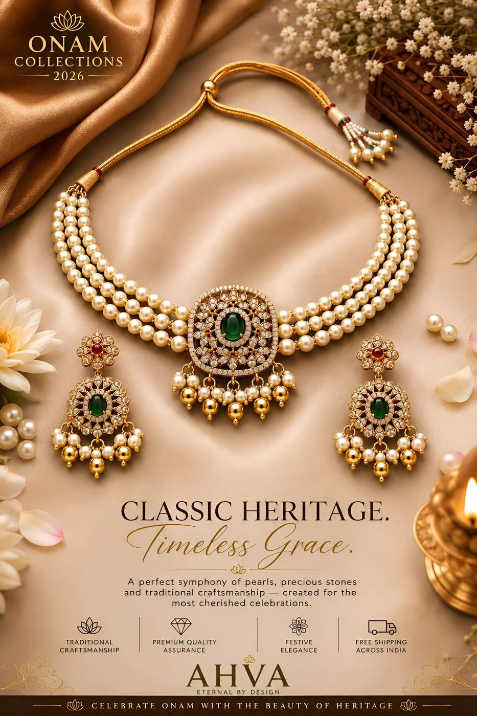 Marathaka Mangalam – Kerala Heritage Choker Necklace Set