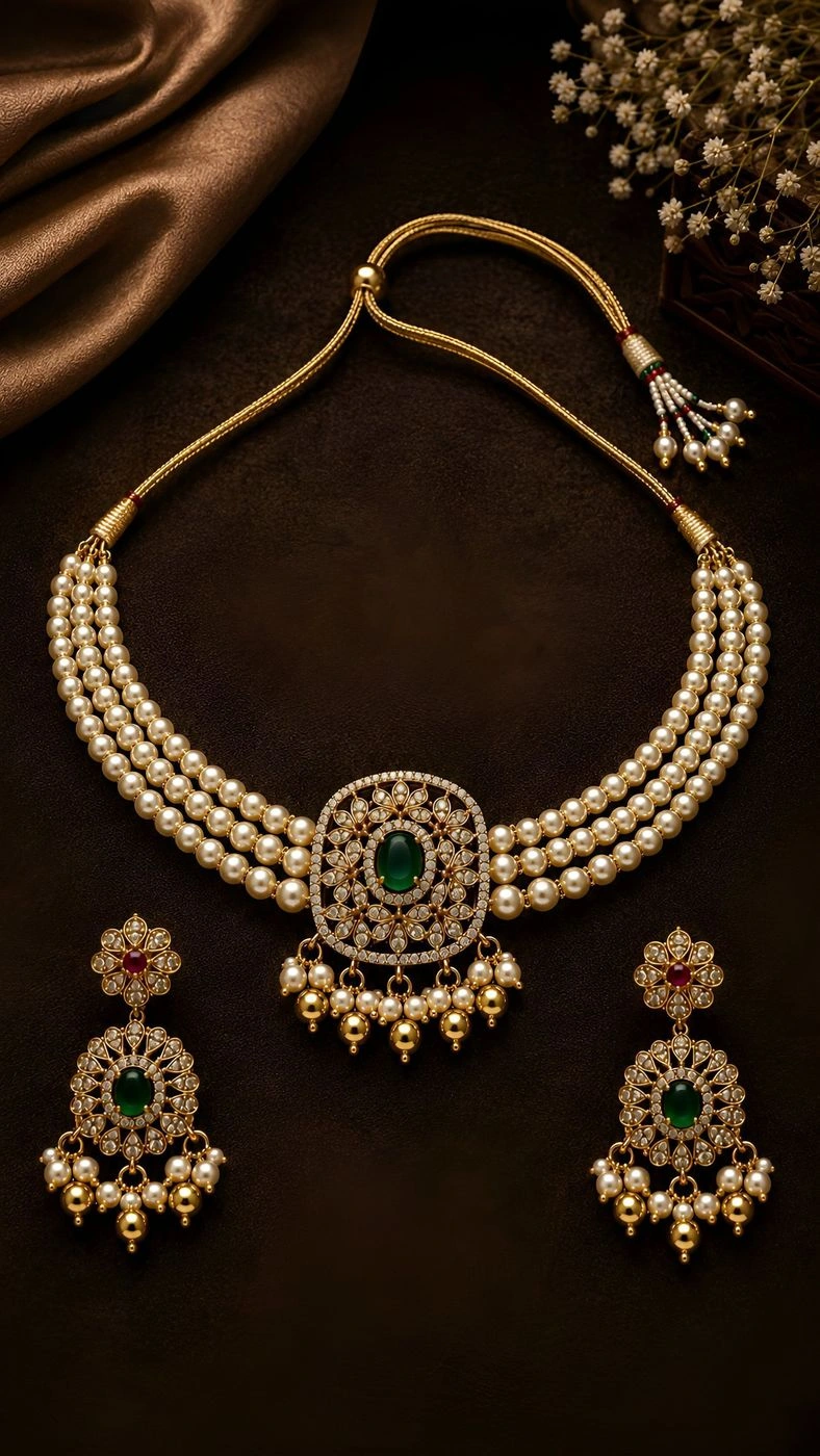 Marathaka Mangalam – Kerala Heritage Choker Necklace Set