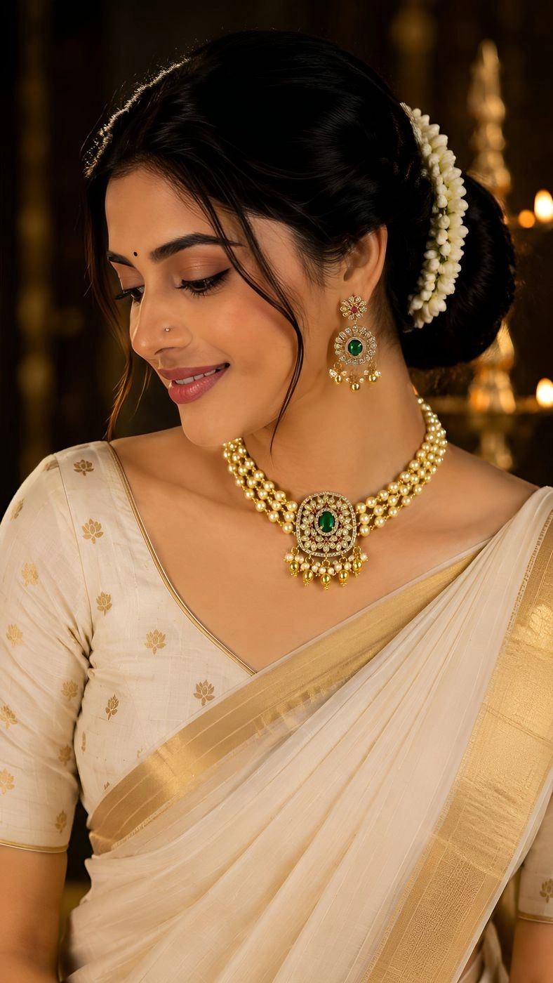 Marathaka Mangalam – Kerala Heritage Choker Necklace Set 3