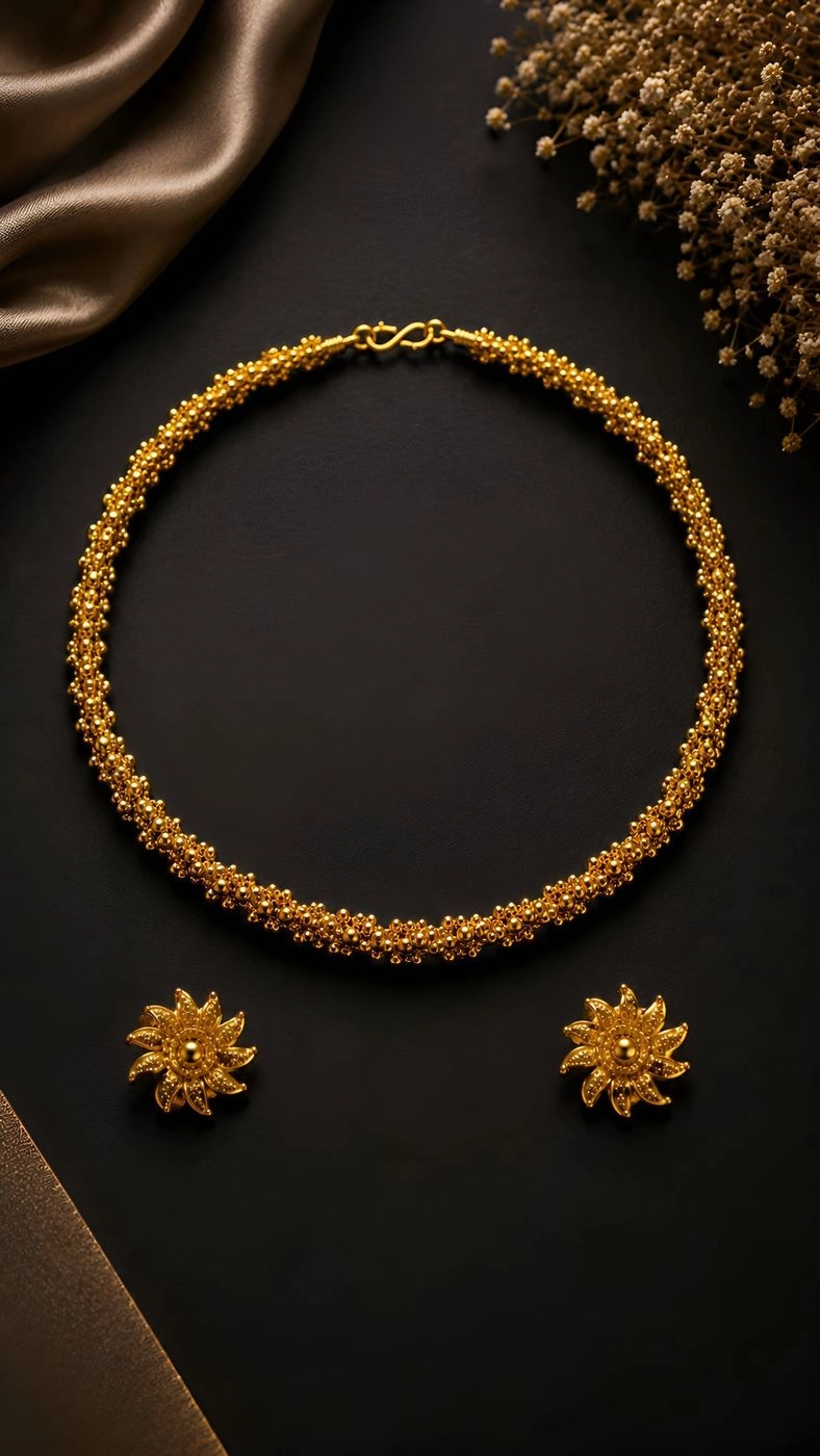 Thiruponmala – Kerala Heritage Choker Necklace Set 2