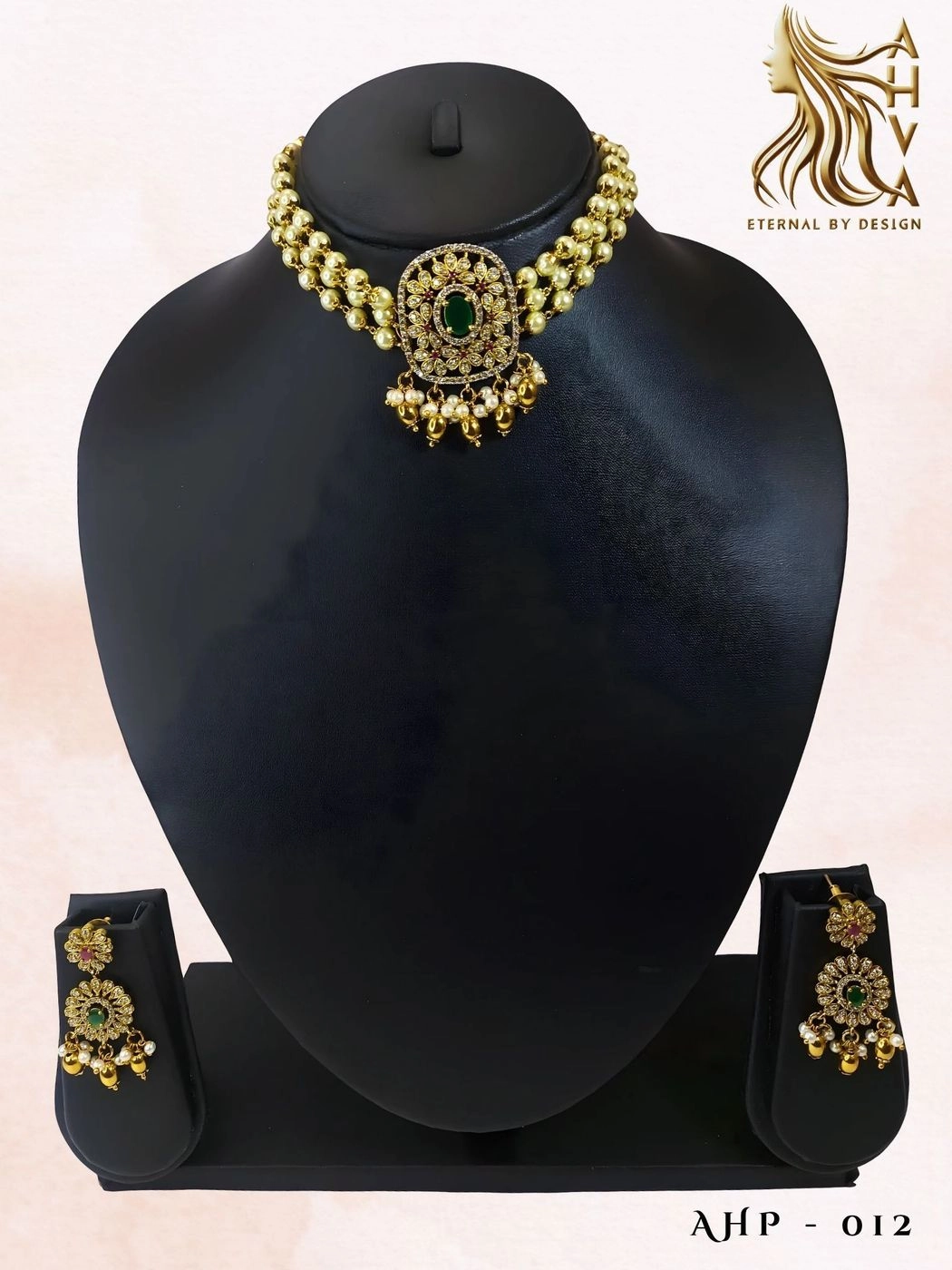 Marathaka Mangalam – Kerala Heritage Choker Necklace Set 5