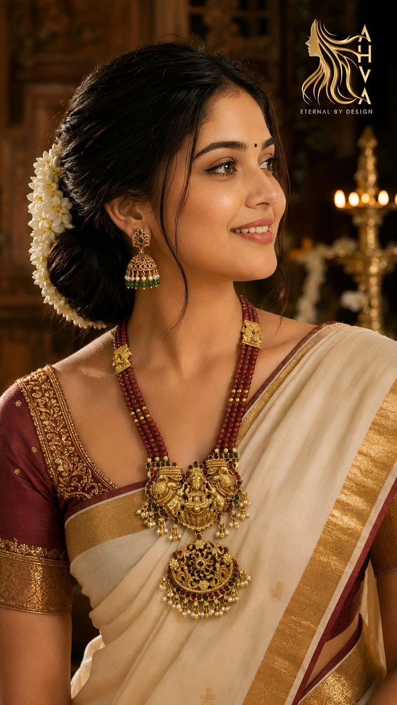 Thiruvilakku – Kerala Heritage Necklace Set