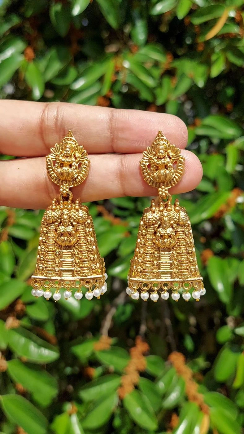 Thirugopuram – Kerala Heritage Temple Jhumka Earrings 2