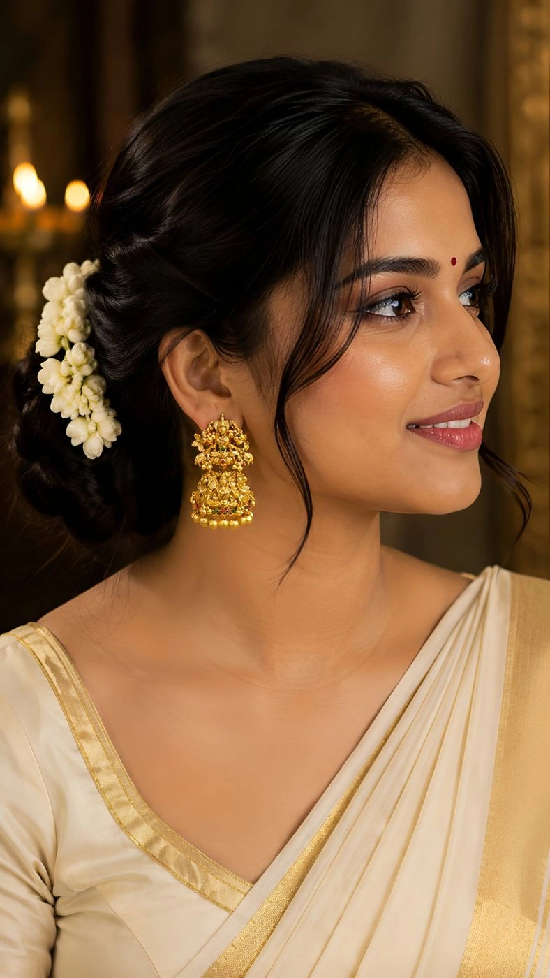 Vaibhavalakshmi – Kerala Heritage Temple Jhumka Earrings 2