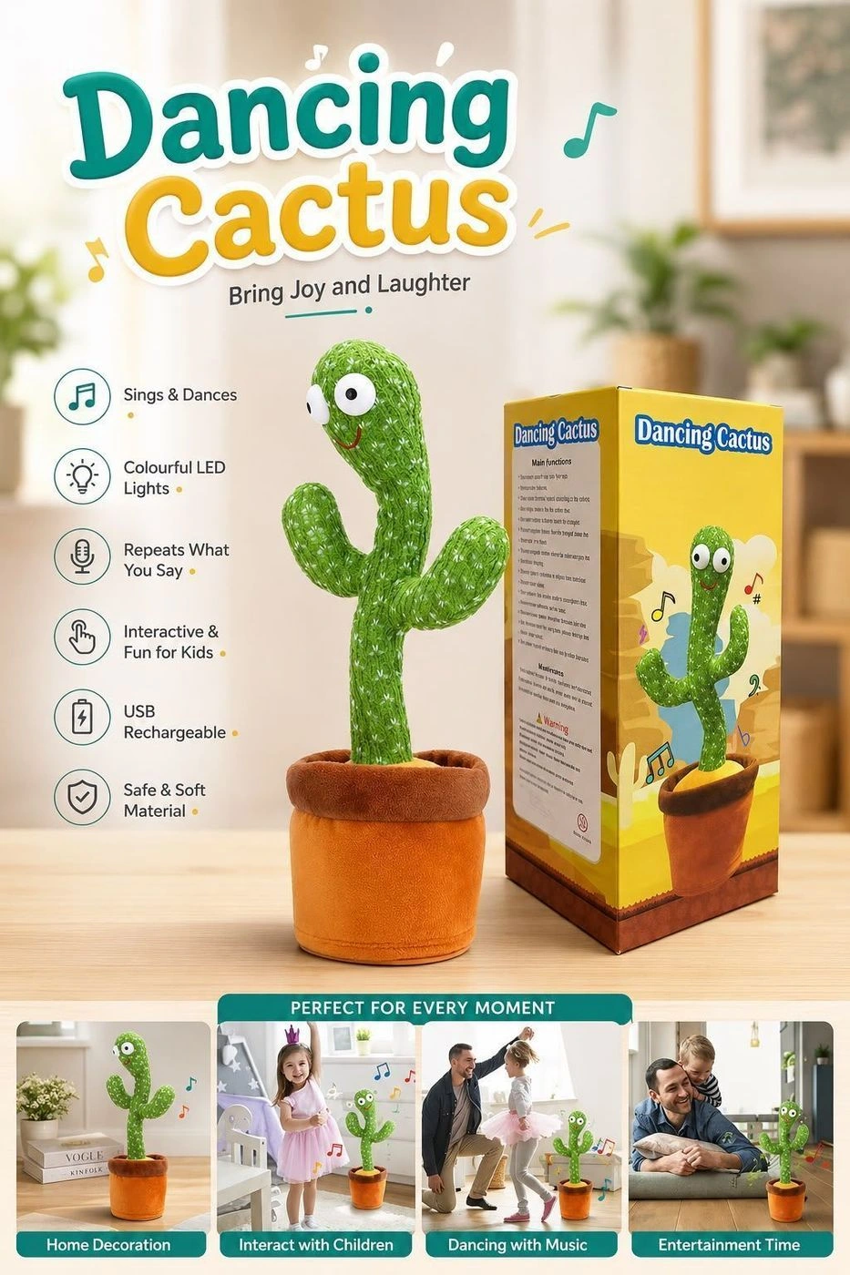 *_🌵🎶 Dancing Cactus Toy 🤩✨_*