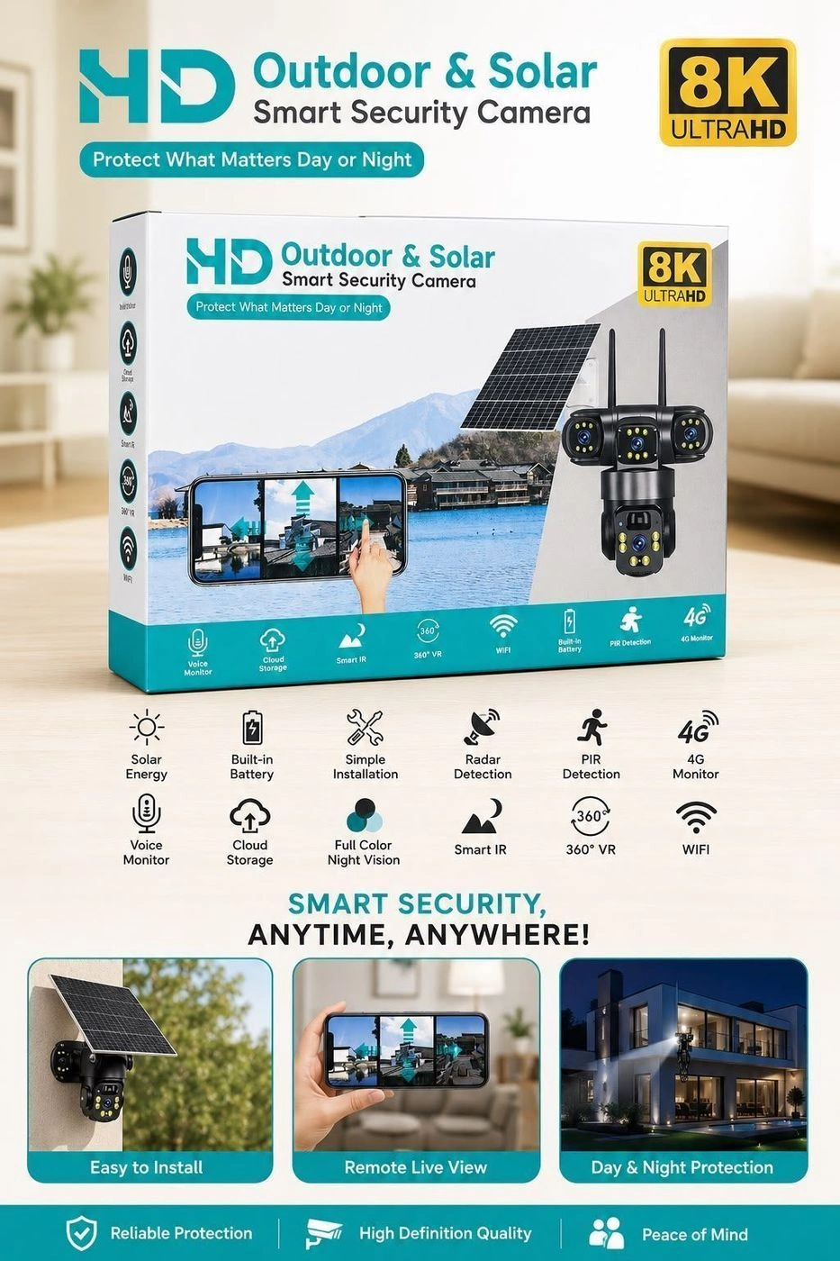 *_📹🏡 HD Outdoor & Solar Smart Security Camera ☀️🔋_*