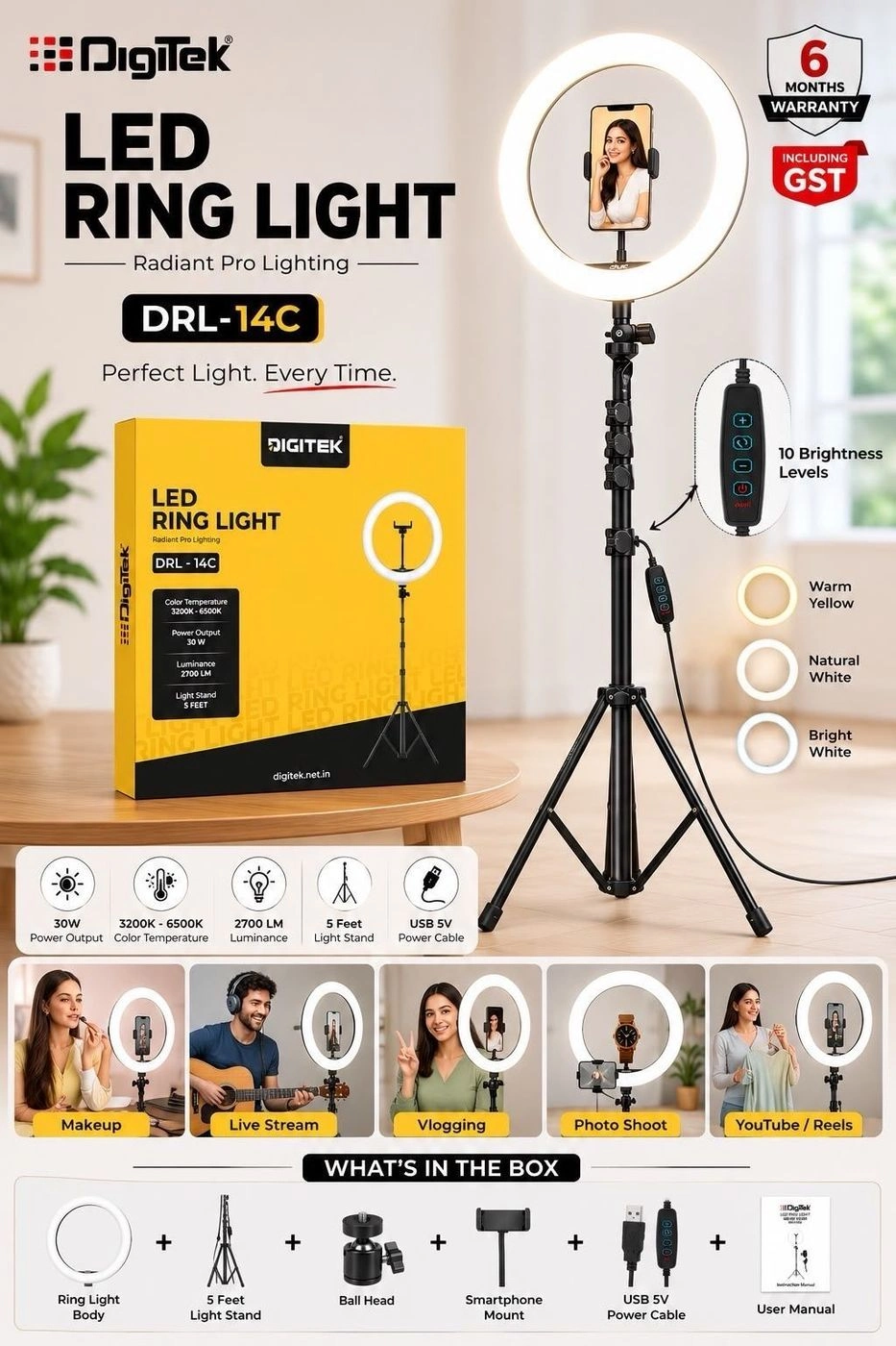 *_✨ DIGITEK DRL-14C LED Ring Light With Stand ✨ 1