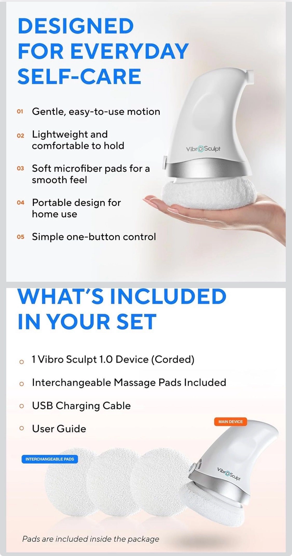 SCULPT Body Sculpting Massager – Anti-Cellulite & Lymphatic Massager for at-Home Tightening & Toning – Interchangeable Pads