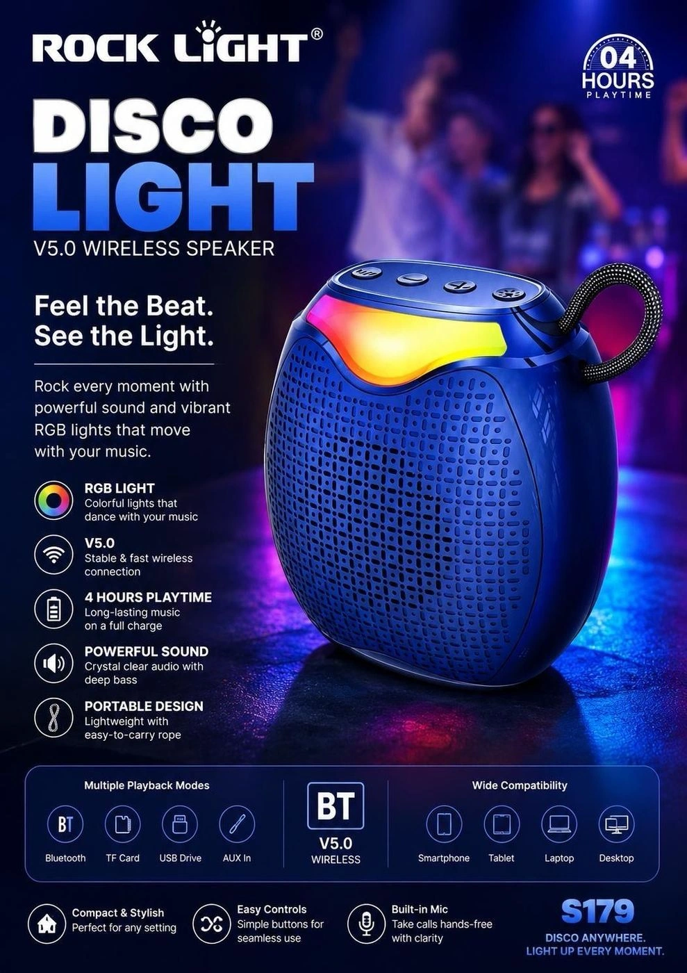 Rock &Light #. 💃 disco speaker 🔈