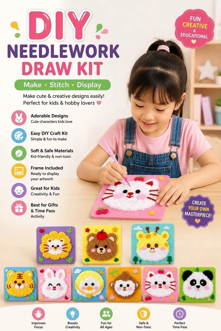_*✨ DIY Needlework Draw Kit 🧵🎨*_
