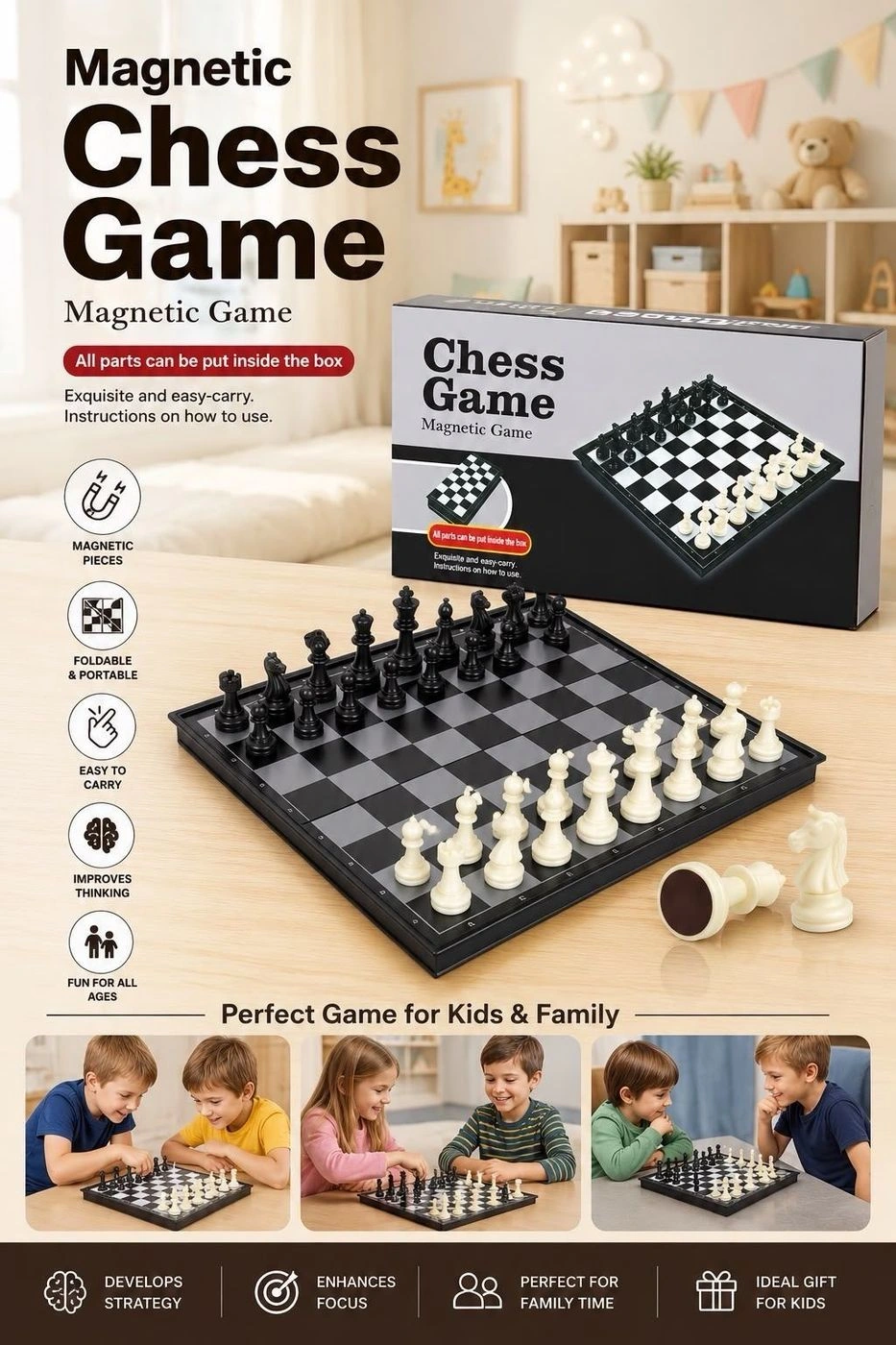 *_📢 Magnetic Chess Game Board  ♟️_*