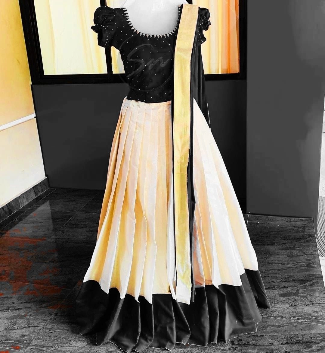 🌼*Dhavani set Handwork*🌼 Onam Special 3