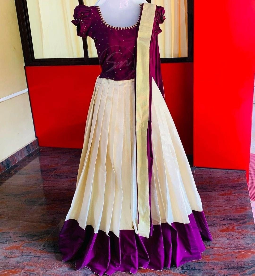 🌼*Dhavani set Handwork*🌼 Onam Special 5