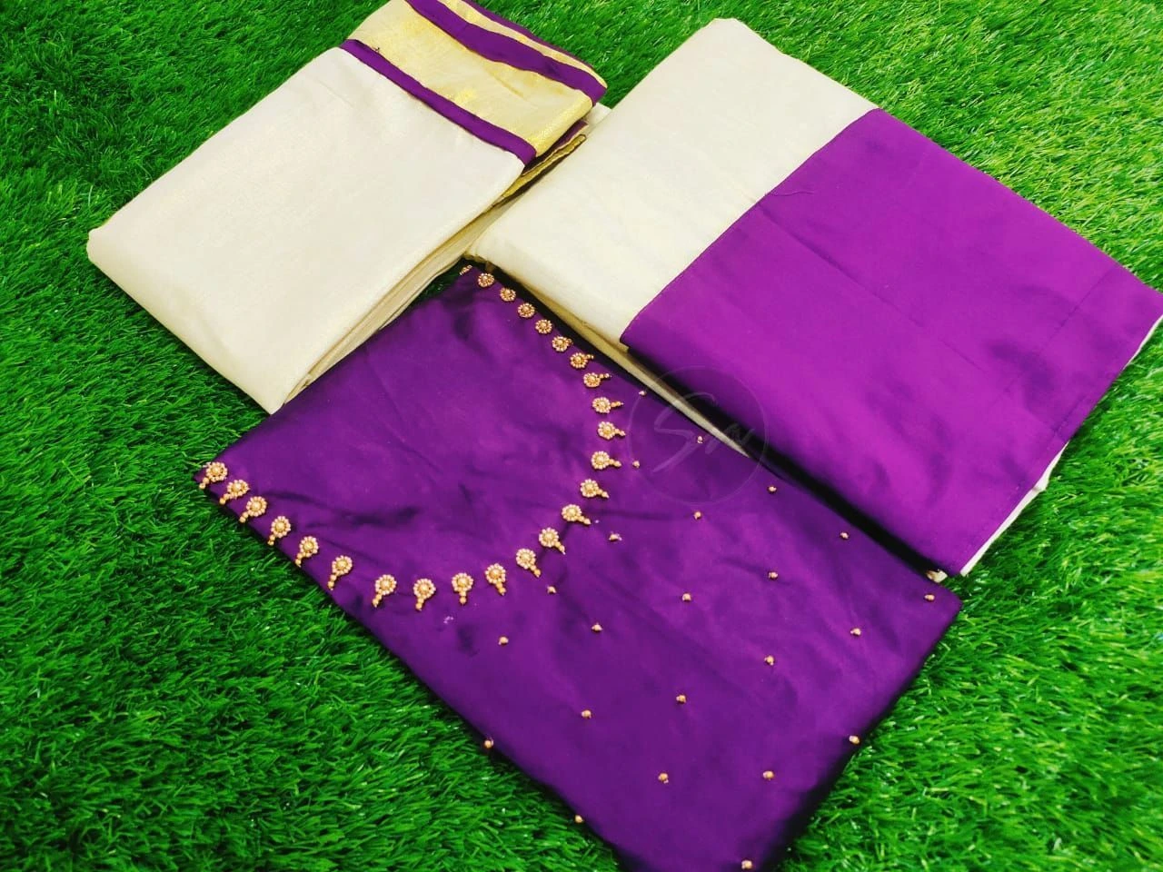 🌼*Dhavani set Handwork*🌼 Onam Special 8