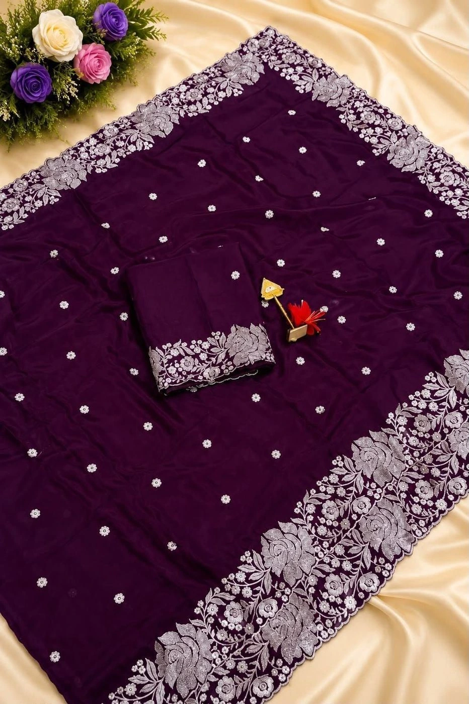 *PREMIUM QUALITY CHOCO FANCY SAREES** 2