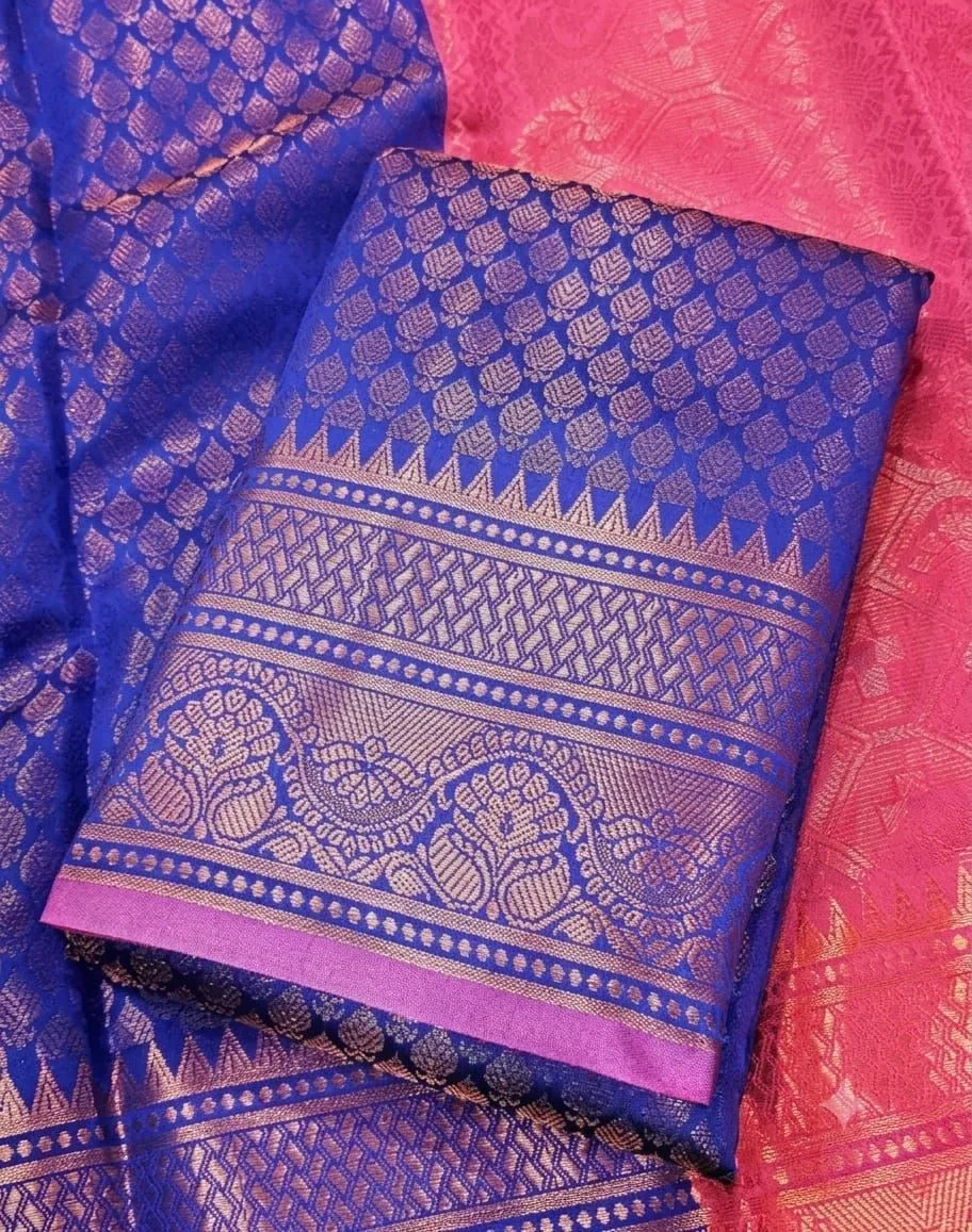 Kanjeevaram Jhalak Pattu Copper Zari Brocade Saree 1
