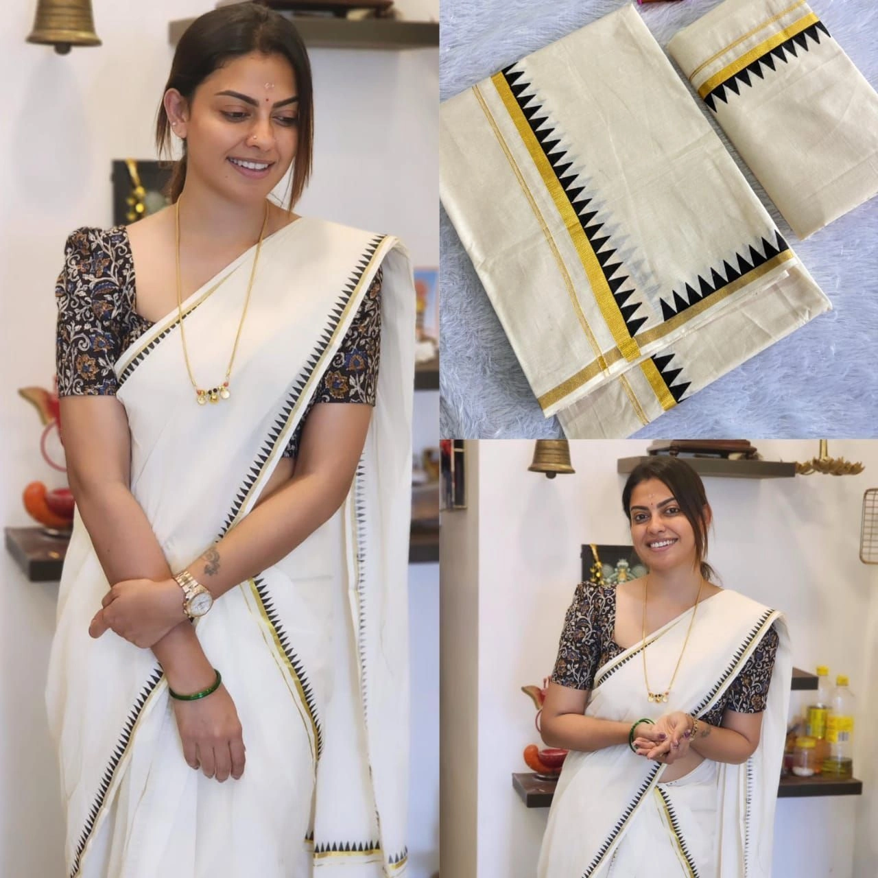 Anu Shree inspired temple set mundu 2